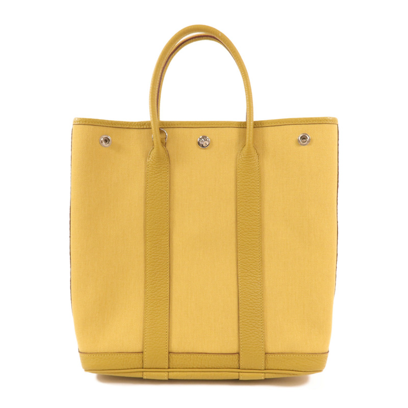 HERMES 帆布Garden File PM銀扣手挽肩背兩用袋-1