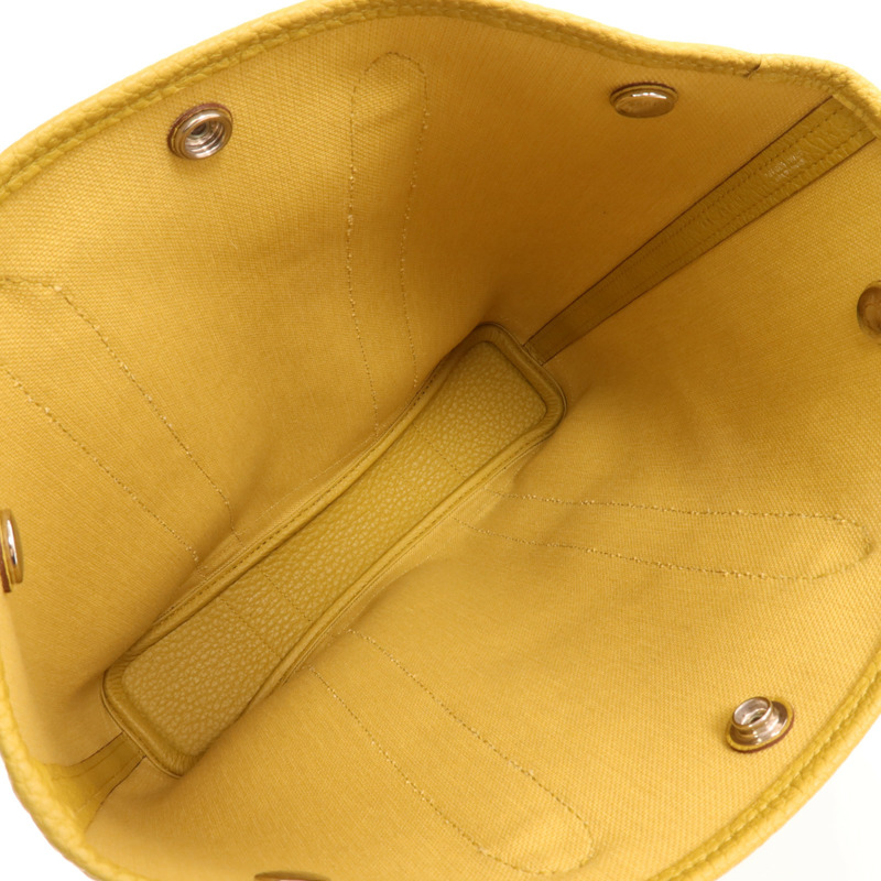 HERMES 帆布Garden File PM銀扣手挽肩背兩用袋-4