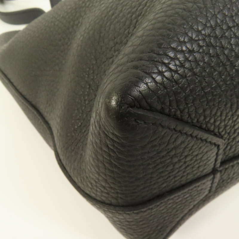 HERMES Clemence皮革Cabasellier 31肩背袋Noir Navy-11