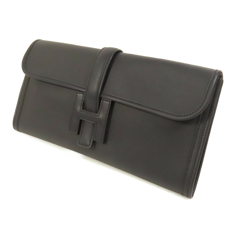 HERMES Swift皮革Jige手拿包Navy-2