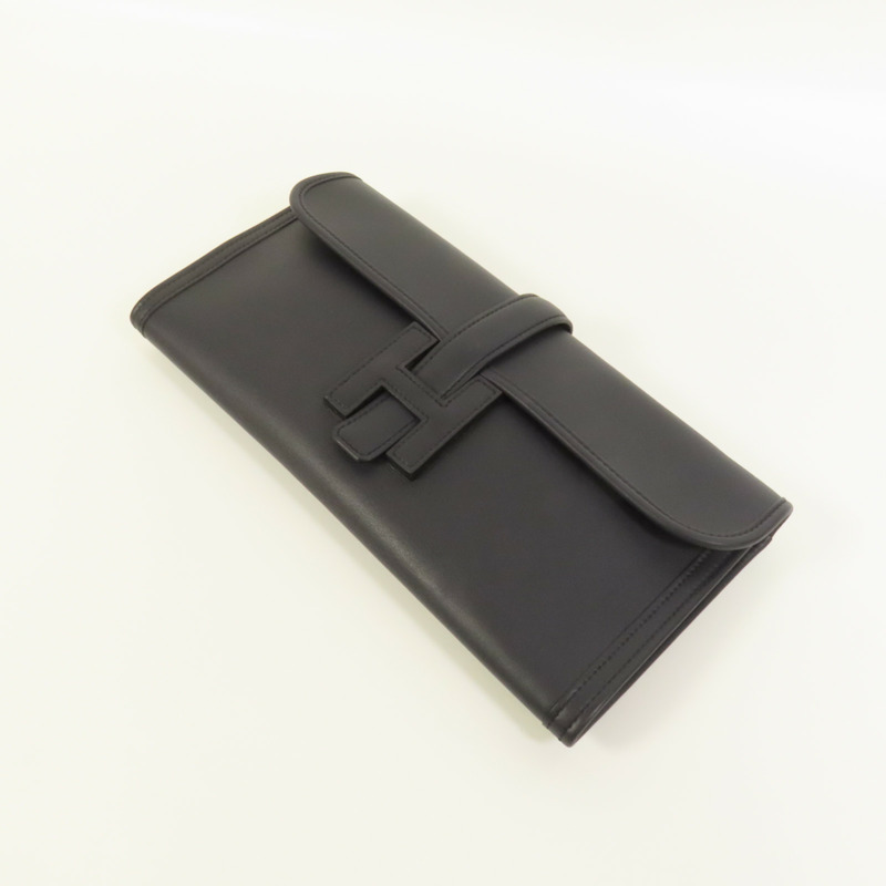 HERMES Swift皮革Jige手拿包Navy-4