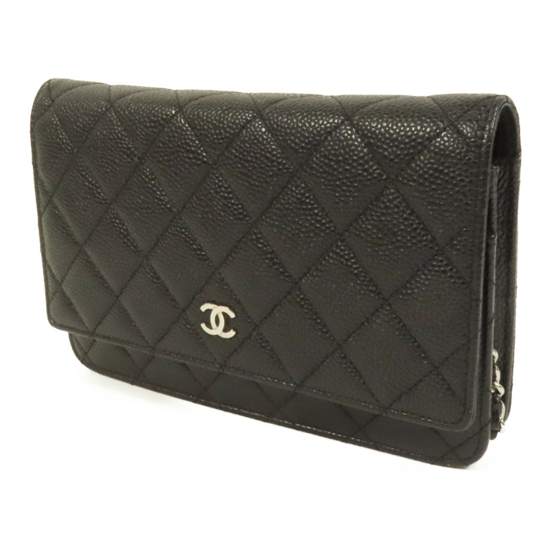 CHANEL 牛皮皮革WOC Wallet On Chain銀扣鏈帶肩背袋-2