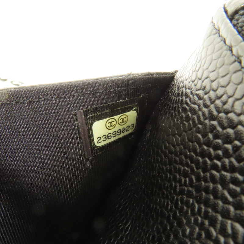 CHANEL 牛皮皮革WOC Wallet On Chain銀扣鏈帶肩背袋-9