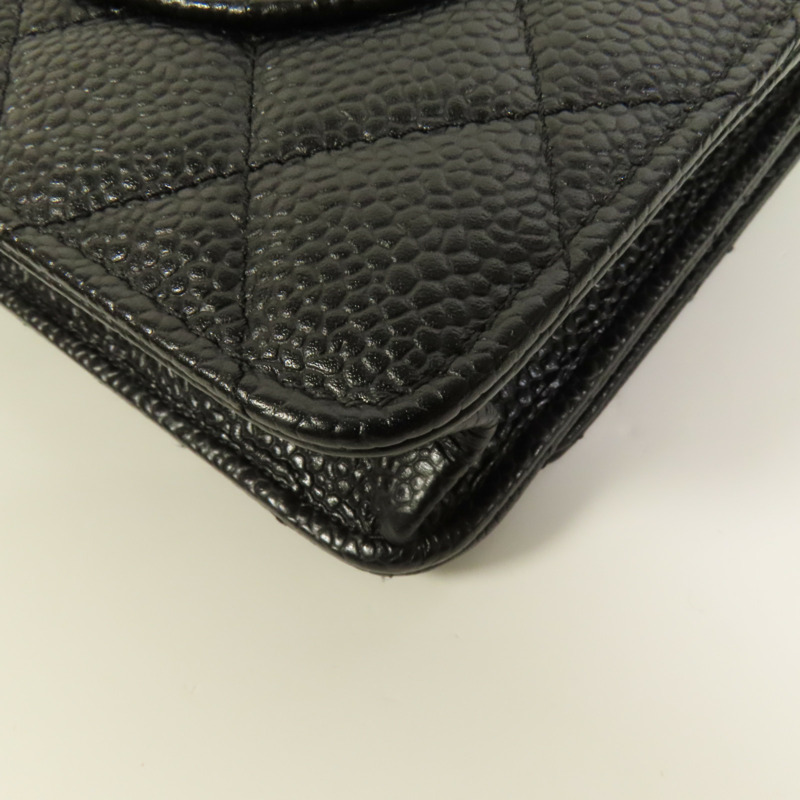 CHANEL 牛皮皮革WOC Wallet On Chain銀扣鏈帶肩背袋-13