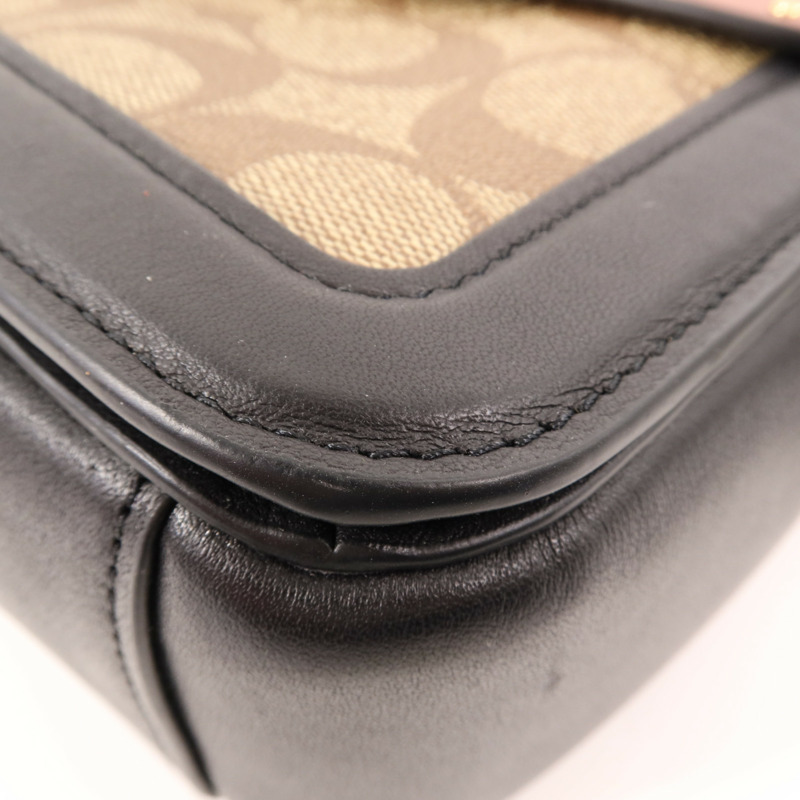 COACH 塗層帆布/皮革2 Way Shoulder金扣手挽肩背兩用袋-5