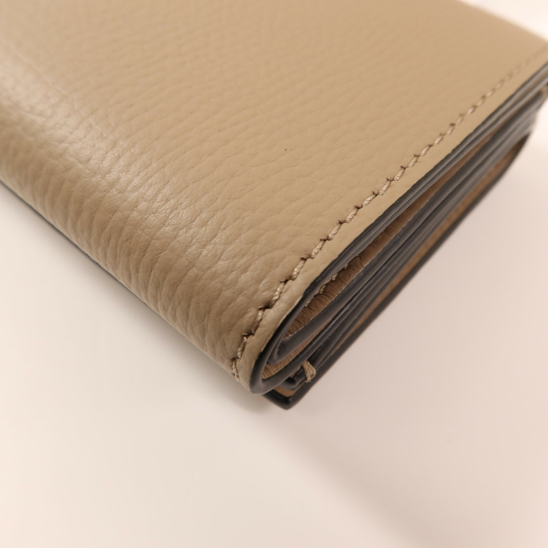 LOEWE 牛皮皮革Anagram Trifold Wallet銀扣錢包-12