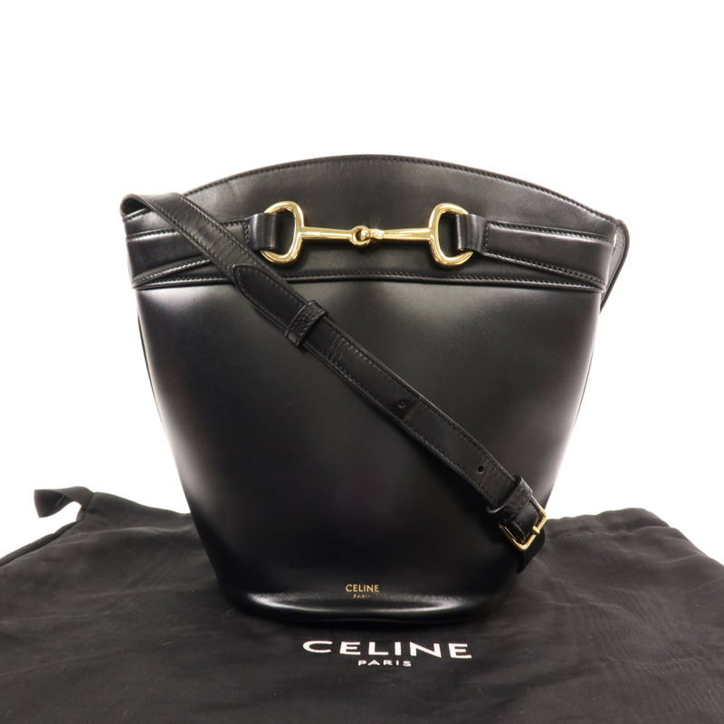 CELINE 牛皮皮革Bucket Bag金扣肩背袋-18