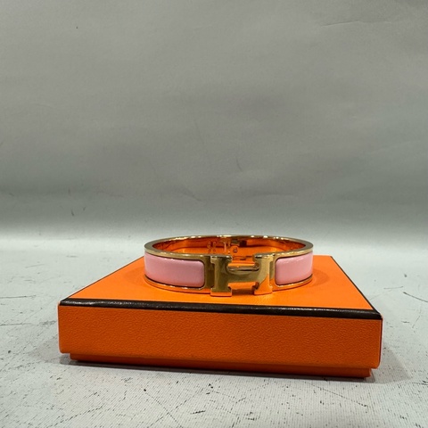 Hermes 玫瑰金色金釦H clic H PM手鐲