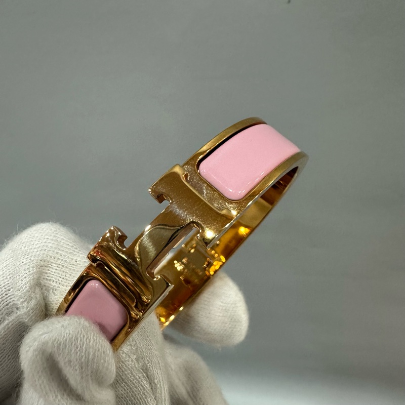 Hermes 玫瑰金色金釦H clic H PM手鐲-2