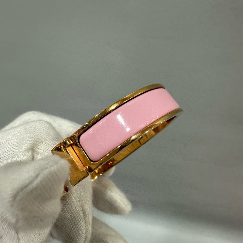 Hermes 玫瑰金色金釦H clic H PM手鐲-3