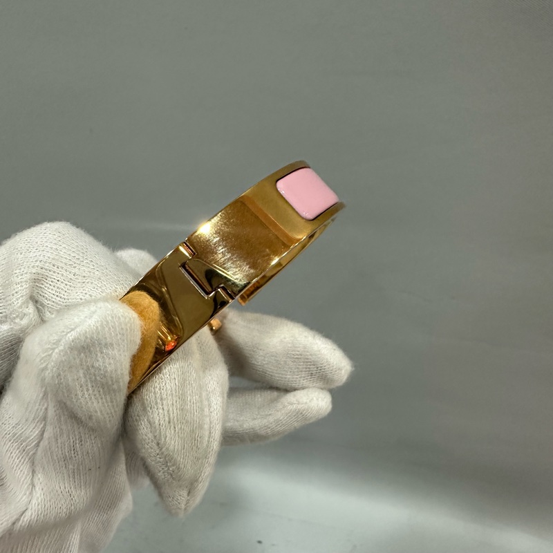 Hermes 玫瑰金色金釦H clic H PM手鐲-5