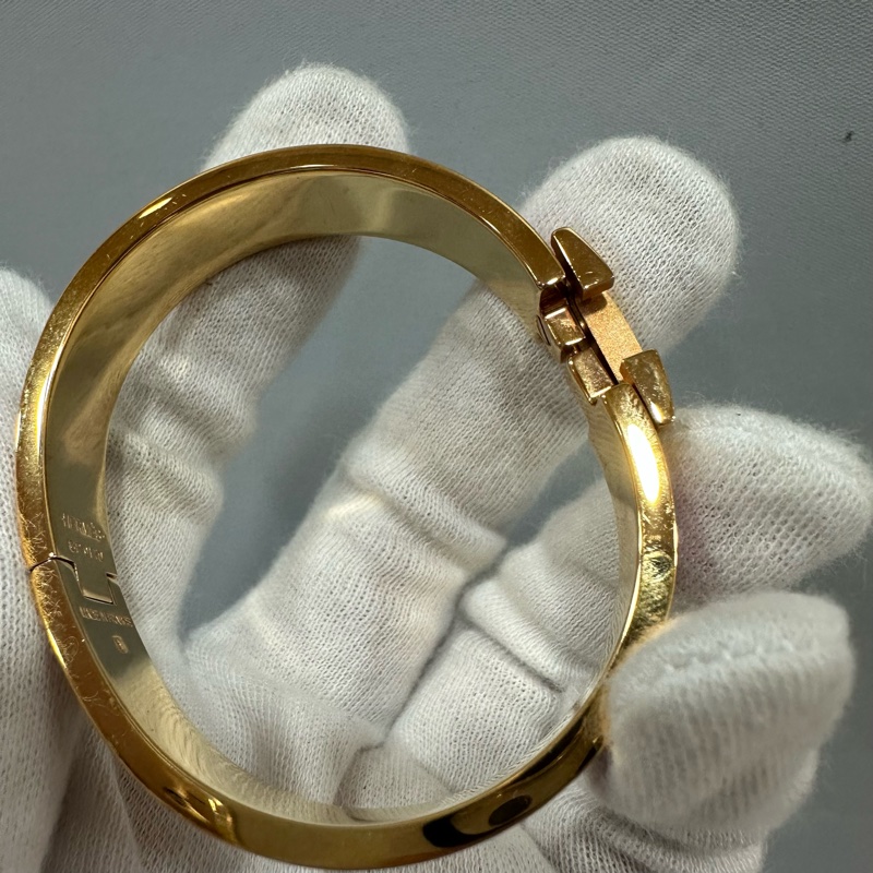 Hermes 玫瑰金色金釦H clic H PM手鐲-7