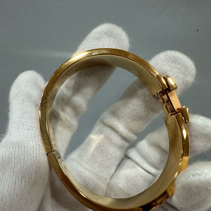 Hermes 玫瑰金色金釦H clic H PM手鐲-8