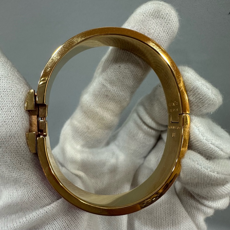 Hermes 玫瑰金色金釦H clic H PM手鐲-9