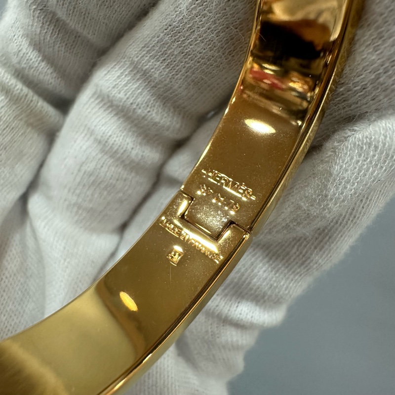 Hermes 玫瑰金色金釦H clic H PM手鐲-12