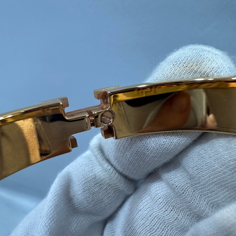 Hermes 玫瑰金色金釦H clic H PM手鐲-13