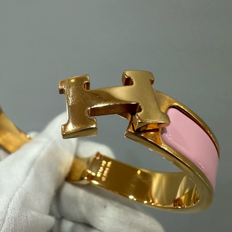 Hermes 玫瑰金色金釦H clic H PM手鐲-19