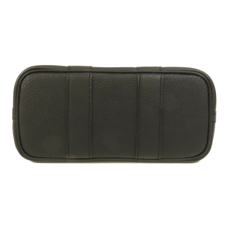 HERMES 帆布/Negonda皮革Garden Party 23銀扣手挽袋Noir-3