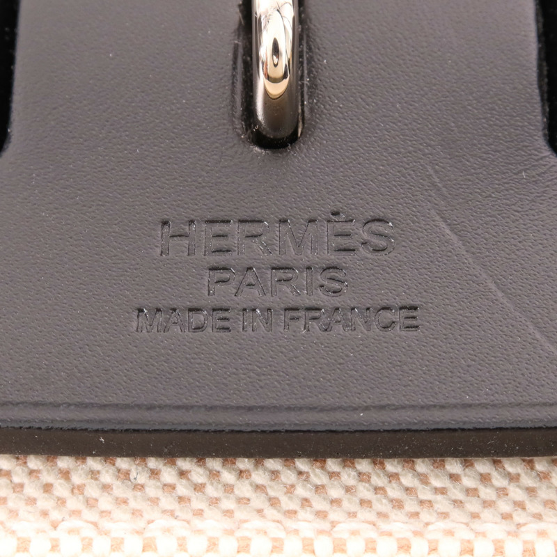 HERMES 塗層帆布Herbag PM銀扣手挽肩背兩用袋Lichen/Noir-9