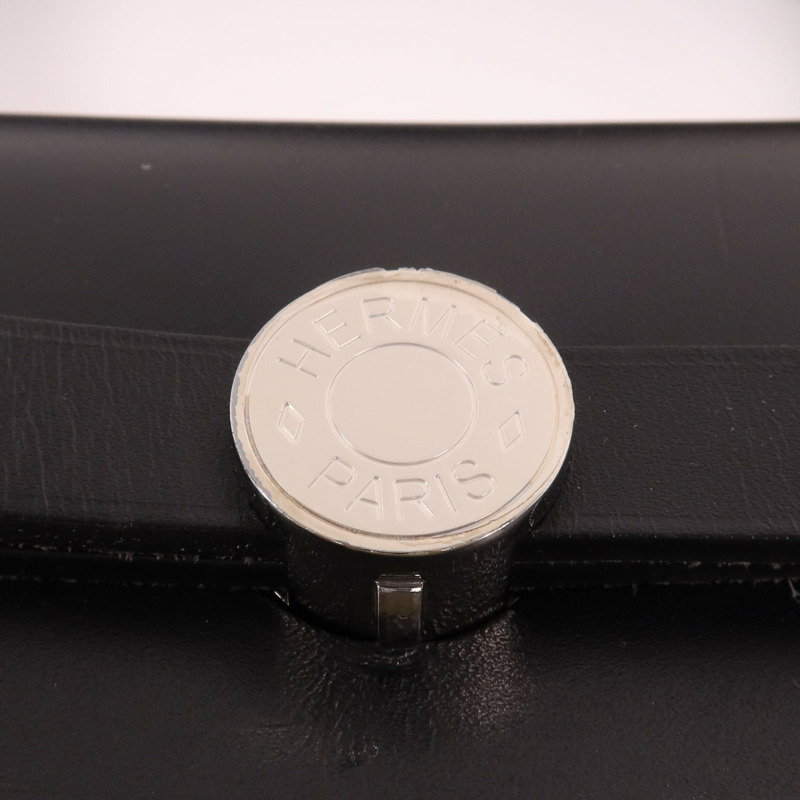 HERMES 塗層帆布Herbag PM銀扣手挽肩背兩用袋Lichen/Noir-11