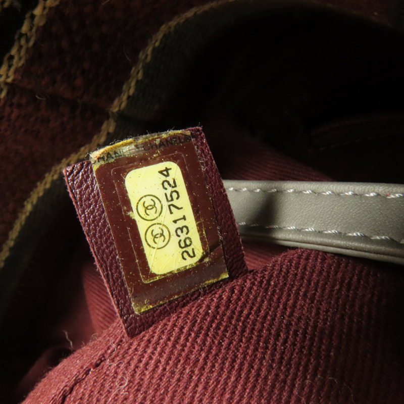 CHANEL 帆布Deauville Tote銀扣鏈帶手挽肩背兩用袋-9