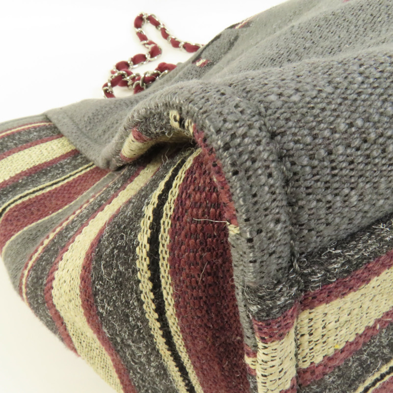 CHANEL 帆布Deauville Tote銀扣鏈帶手挽肩背兩用袋-14