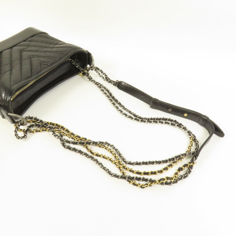 CHANEL 牛皮皮革Gabrielle Small鏈帶肩背袋-4