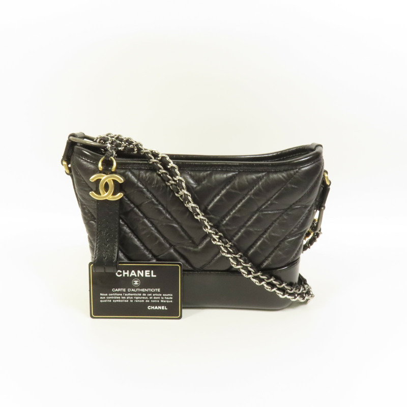 CHANEL 牛皮皮革Gabrielle Small鏈帶肩背袋-10