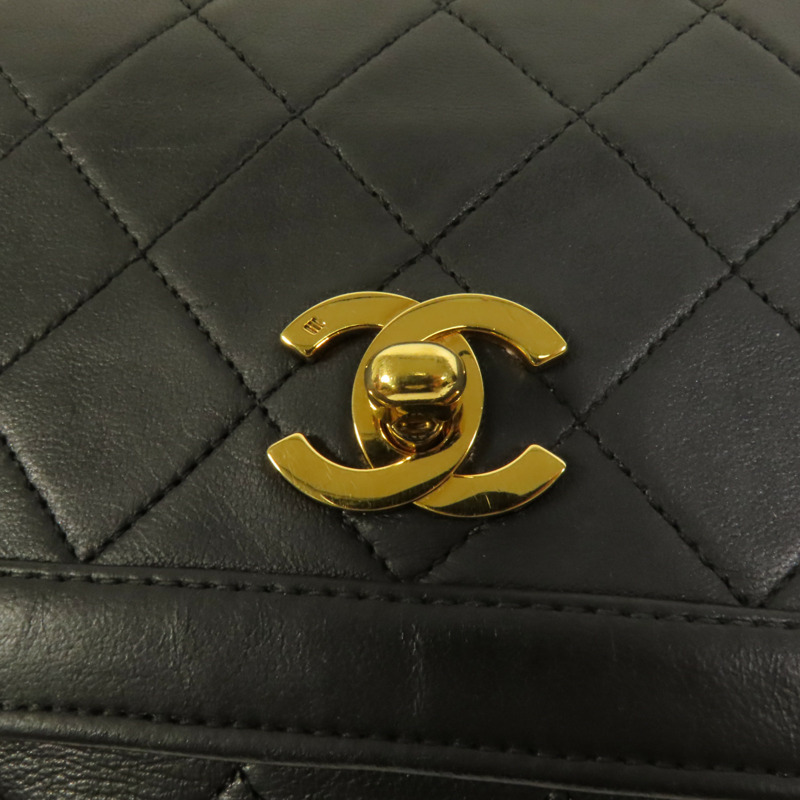 CHANEL 羊皮皮革Vintage Chain Shoulder金扣肩背袋-6