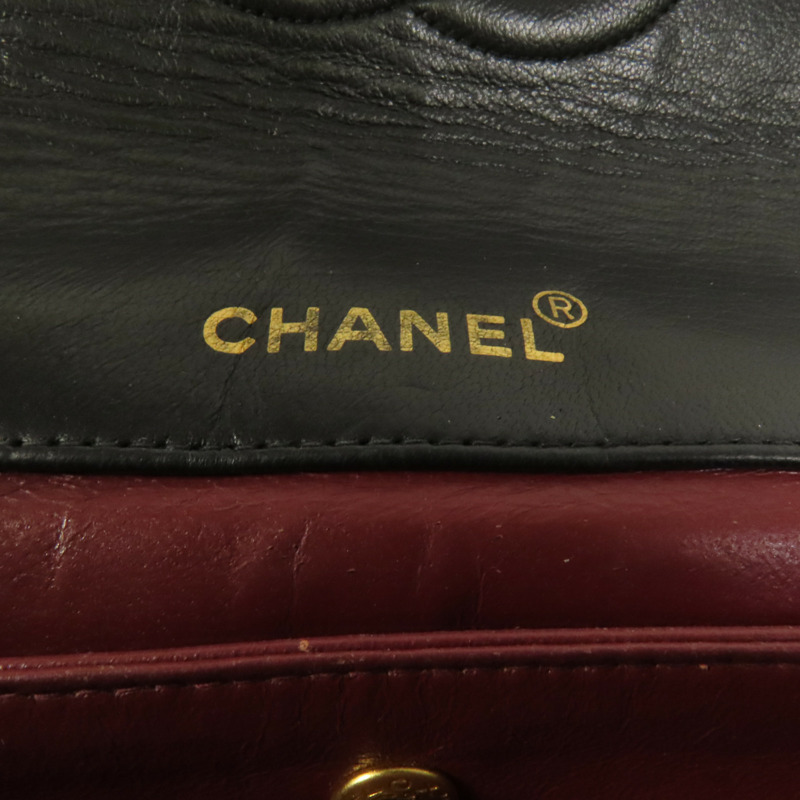 CHANEL 羊皮皮革Vintage Chain Shoulder金扣肩背袋-8
