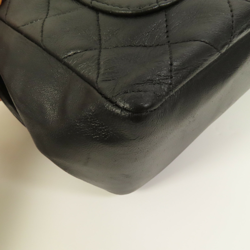 CHANEL 羊皮皮革Vintage Chain Shoulder金扣肩背袋-11