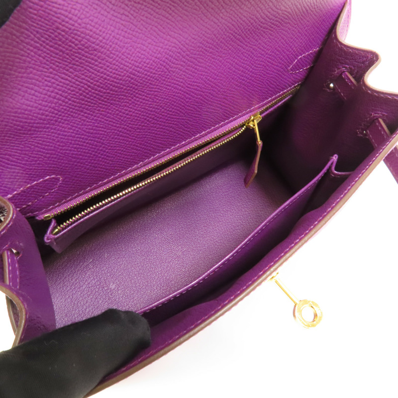 HERMES Epsom皮革Kelly 25金扣手挽肩背兩用袋Anemone-5