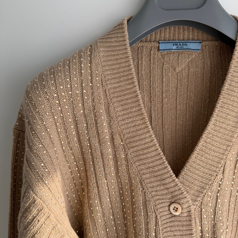 🖤Prada水鑽短版開襟衫/Prada羊毛開襟衫/Prada開襟衫/Prada針織衫/Prada羊毛衫/Prada外套(P25L69/水鑽)🖤無花果精品-2