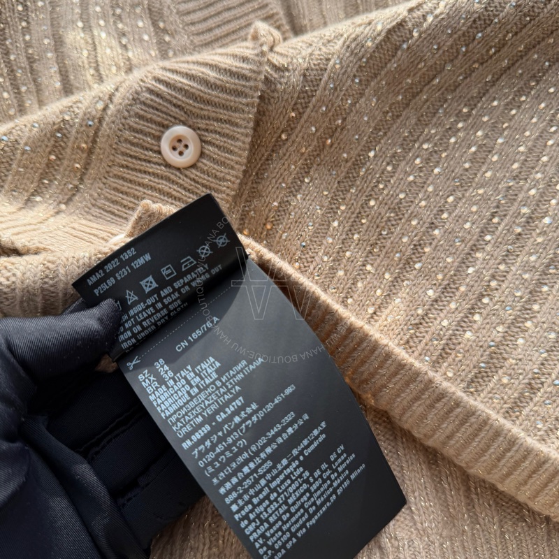 🖤Prada水鑽短版開襟衫/Prada羊毛開襟衫/Prada開襟衫/Prada針織衫/Prada羊毛衫/Prada外套(P25L69/水鑽)🖤無花果精品-7