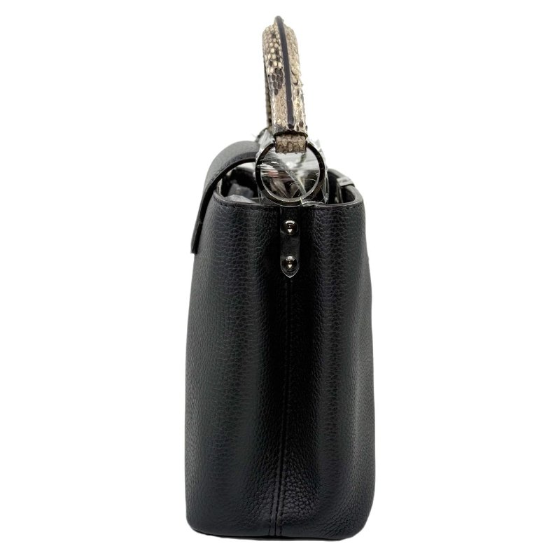 ［2415］路易威登 Louis Vuitton Capucines 黑色手提包 牛皮 中號-3