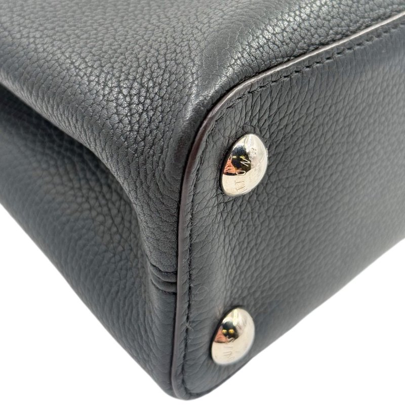 ［2415］路易威登 Louis Vuitton Capucines 黑色手提包 牛皮 中號-10