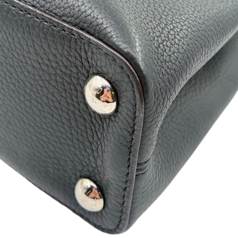 ［2415］路易威登 Louis Vuitton Capucines 黑色手提包 牛皮 中號-11