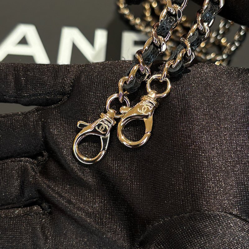 【現貨｜快速出貨】Chanel 25C 19 手把盒子包｜黑色魚子醬牛皮｜經典菱格金鍊斜背包｜-15