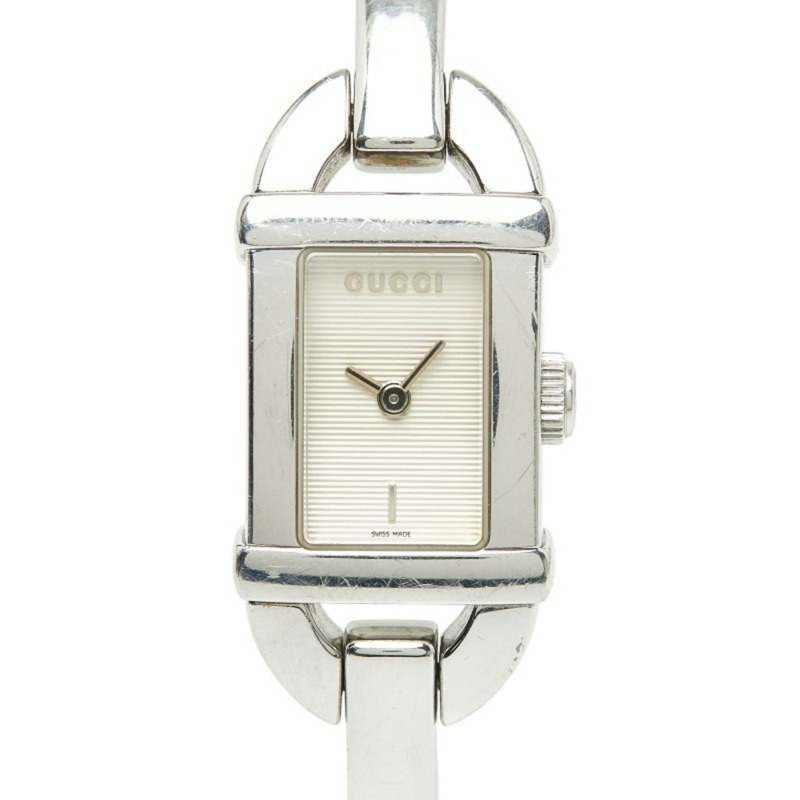 Gucci 手鐲腕錶 6800L 石英機芯 銀色錶盤 不鏽鋼錶殼 女士 GUCCI-0