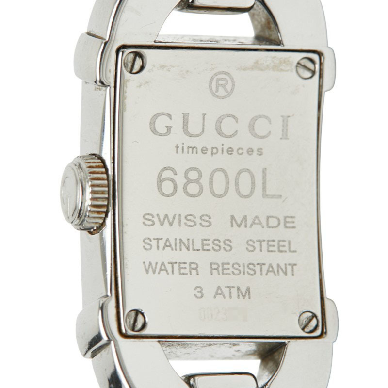 Gucci 手鐲腕錶 6800L 石英機芯 銀色錶盤 不鏽鋼錶殼 女士 GUCCI-3