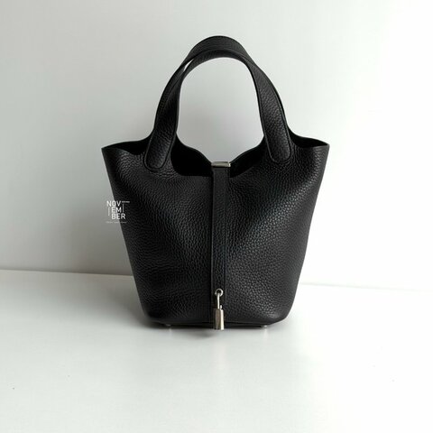 99新🆕 Hermès 愛馬仕 Picotin18 黑色銀釦