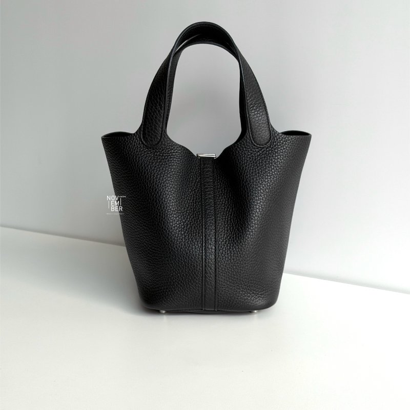 99新🆕 Hermès 愛馬仕 Picotin18 黑色銀釦-5