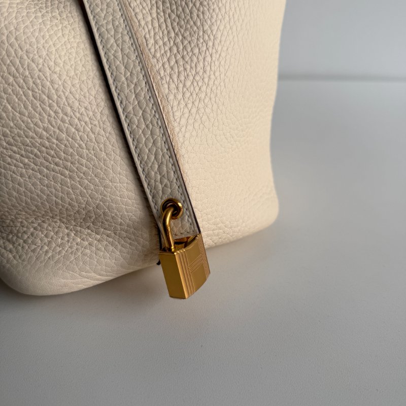 99新🆕 Hermès 愛馬仕 Picotin18 奶油白金釦-10