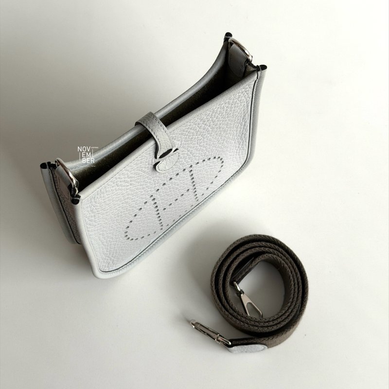 99新🆕 Hermès 愛馬仕 Evelyne Mini 聖杯藍銀釦 二代-3