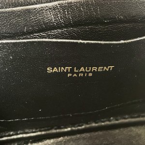＊奢華大道國際精品＊【Y098】YSL 黑色魚子醬牛皮 金色LOGO 拉鍊流蘇鍊帶相機包-9