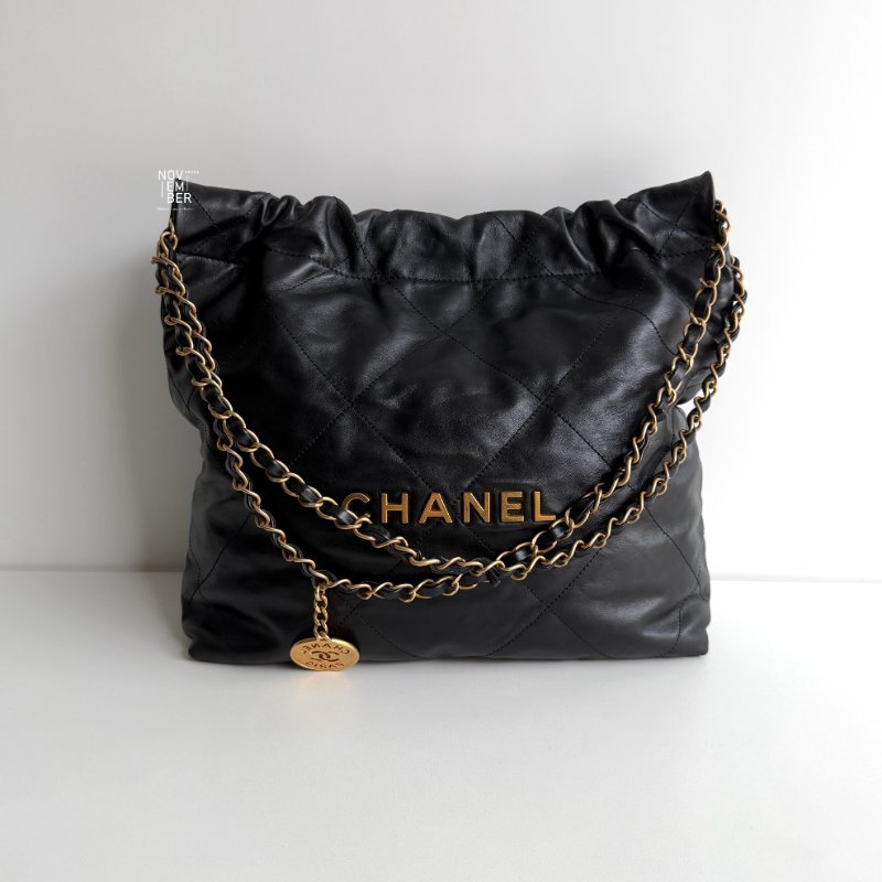 99新🆕 Chanel 香奈兒 22 Bag 小號 黑色金釦-0