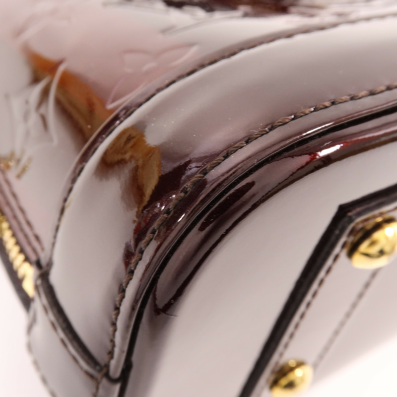 LOUIS VUITTON Monogram Vernis Alma BB金扣手挽肩背兩用袋-9