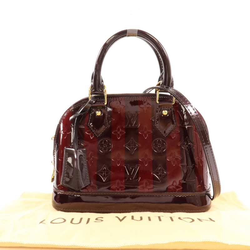 LOUIS VUITTON Monogram Vernis Alma BB金扣手挽肩背兩用袋-16