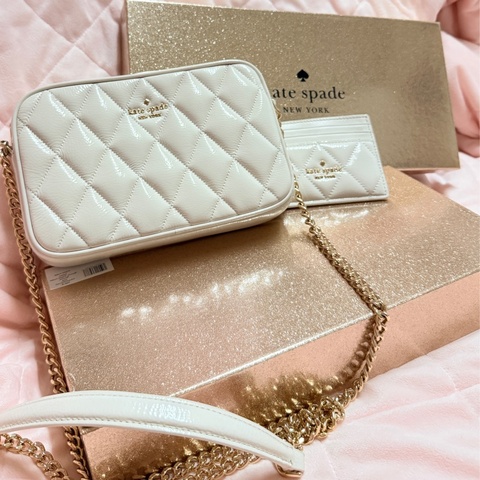 Kate spade♠️ 包包禮盒✨漆皮鏈帶包✨情人節禮物✨小香風✨包包兩件組禮盒✨超美