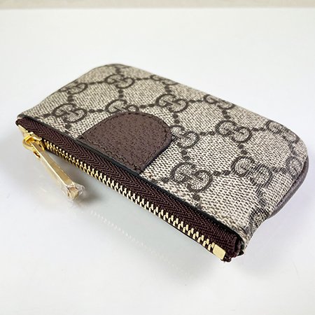 *奢華大道國際精品＊【G1809】GUCCI 咖啡色PVC綠紅綠 Ophidia 鑰匙/零錢包 671722-3